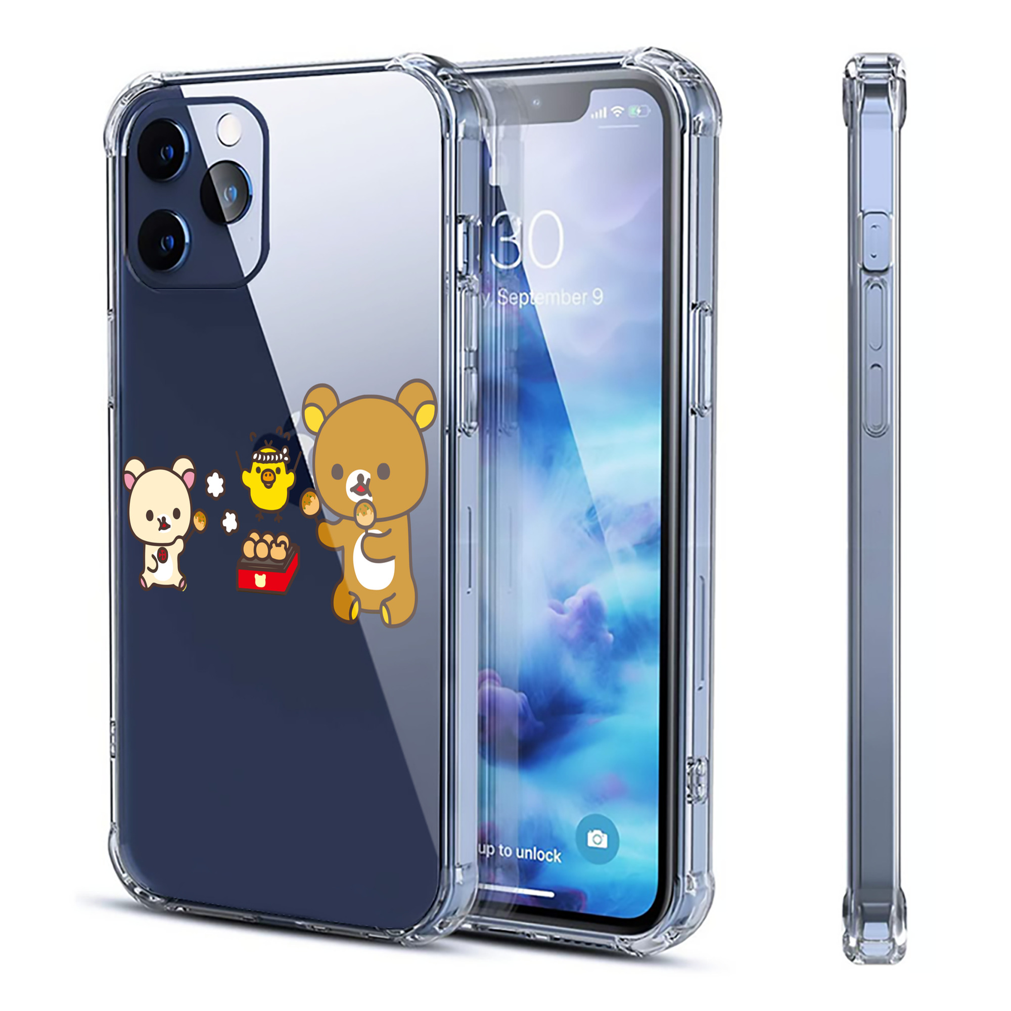 （画像用） リラックマ リラックマ キイロイトリ Rilakkuma Korilakkuma Kiiroitori 【iPhone 12シリーズ対応】透明スマホケース（クリアソフトケース）